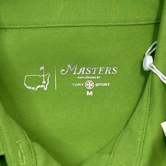 Tory Burch Sport The Masters Green Polo Shirt Gold Buttons Size M NEW Exclusive - Picture 6 of 16